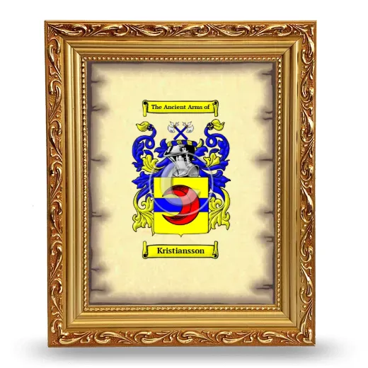 Kristiansson Coat of Arms Framed - Gold