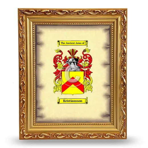 Kristiansson Coat of Arms Framed - Gold