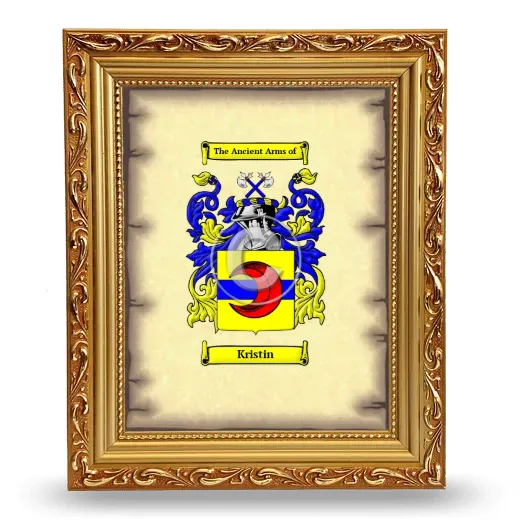 Kristin Coat of Arms Framed - Gold