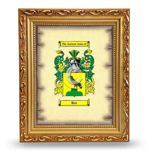 Kro Coat of Arms Framed - Gold