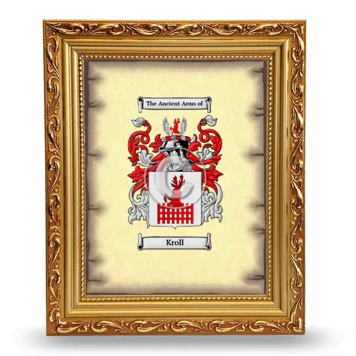 Kroll Coat of Arms Framed - Gold