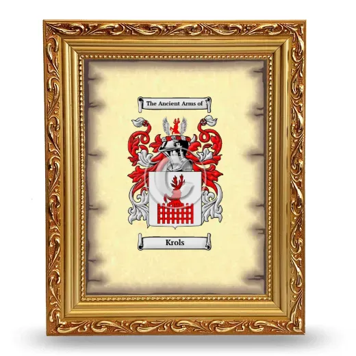 Krols Coat of Arms Framed - Gold