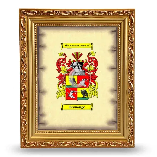 Kronauge Coat of Arms Framed - Gold