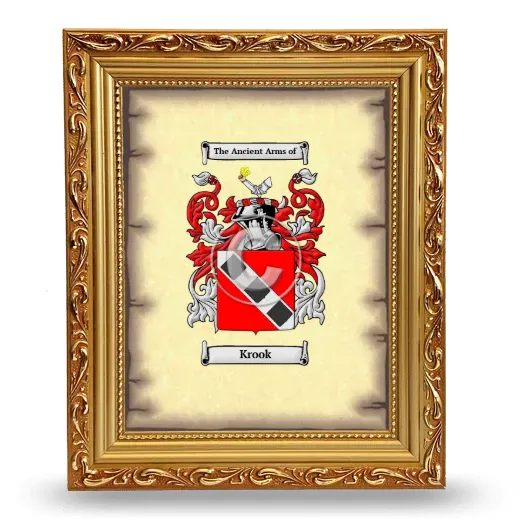 Krook Coat of Arms Framed - Gold