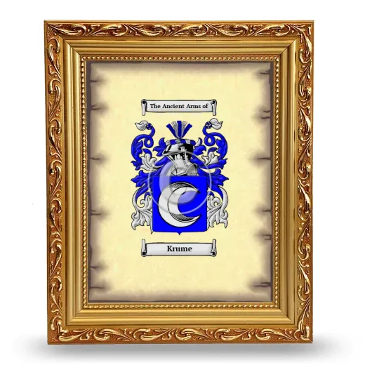 Krume Coat of Arms Framed - Gold