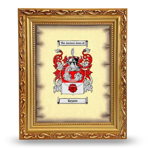Kryste Coat of Arms Framed - Gold