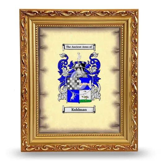 Kuhlman Coat of Arms Framed - Gold