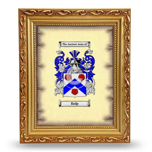 Kulp Coat of Arms Framed - Gold