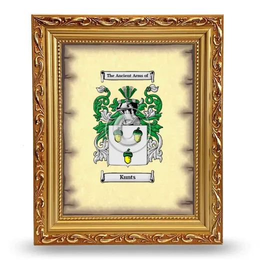 Kunts Coat of Arms Framed - Gold