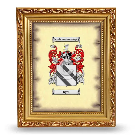 Kyes Coat of Arms Framed - Gold