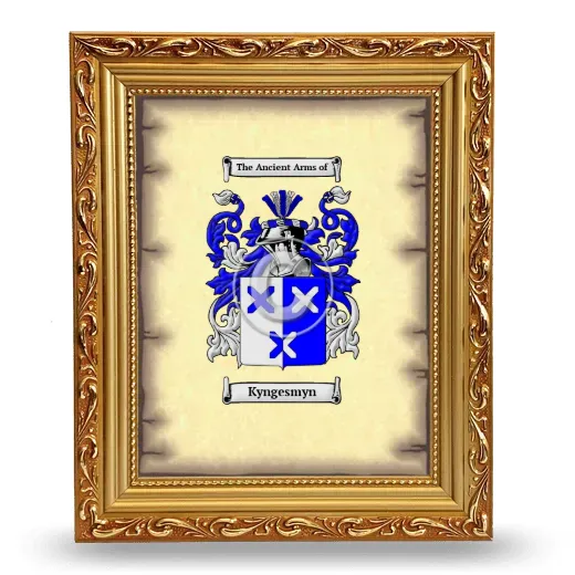Kyngesmyn Coat of Arms Framed - Gold