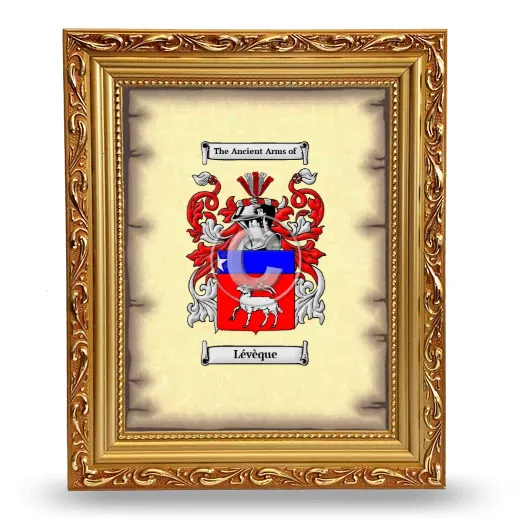 Lévèque Coat of Arms Framed - Gold