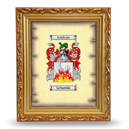 La'bastida Coat of Arms Framed - Gold