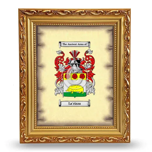 La'rizza Coat of Arms Framed - Gold