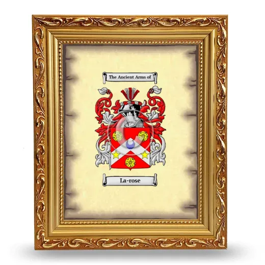La-rose Coat of Arms Framed - Gold