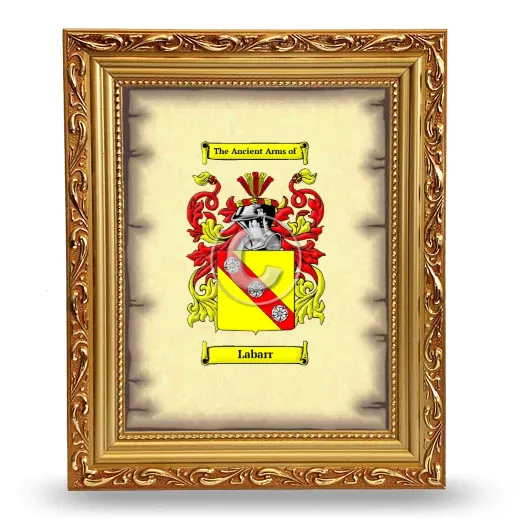 Labarr Coat of Arms Framed - Gold