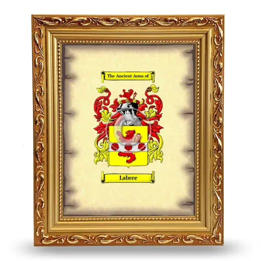 Labree Coat of Arms Framed - Gold