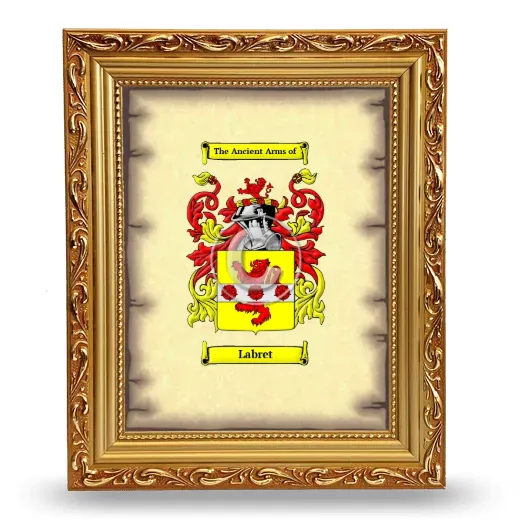 Labret Coat of Arms Framed - Gold
