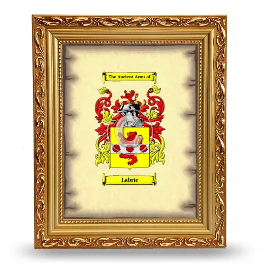 Labrie Coat of Arms Framed - Gold