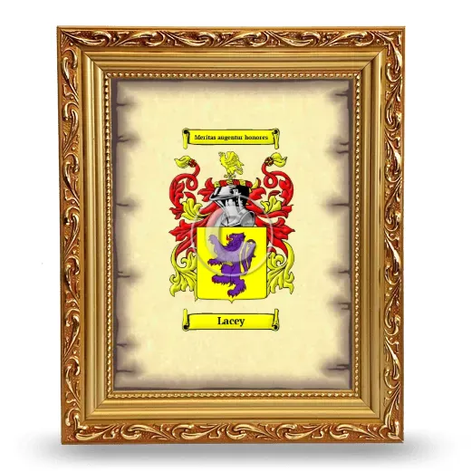 Lacey Coat of Arms Framed - Gold
