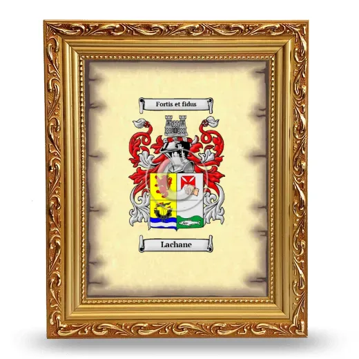 Lachane Coat of Arms Framed - Gold