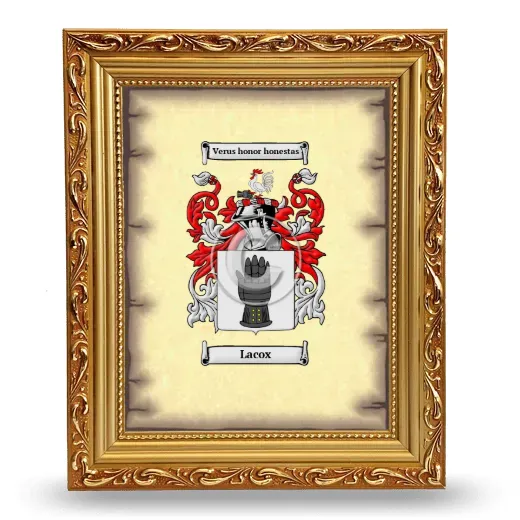 Lacox Coat of Arms Framed - Gold