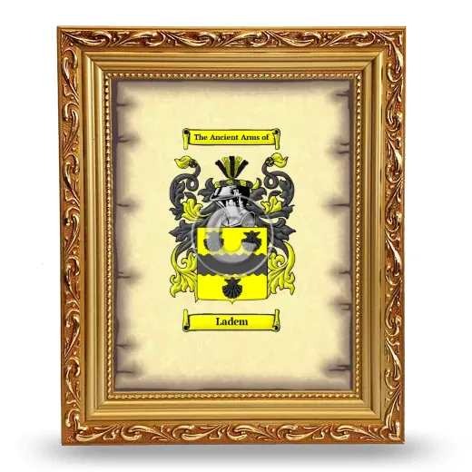 Ladem Coat of Arms Framed - Gold