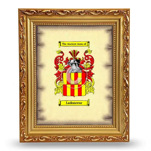Ladouceur Coat of Arms Framed - Gold