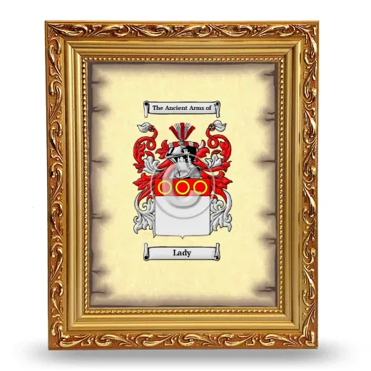 Lady Coat of Arms Framed - Gold