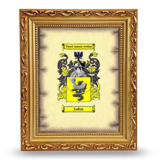 Lafan Coat of Arms Framed - Gold