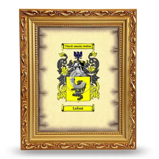 Lafont Coat of Arms Framed - Gold