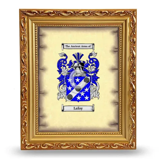 Lafoy Coat of Arms Framed - Gold