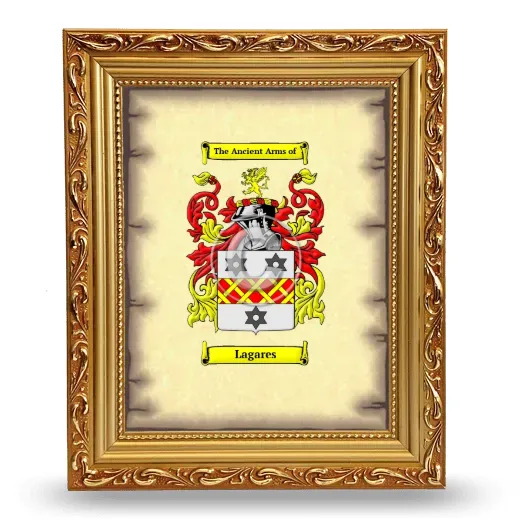 Lagares Coat of Arms Framed - Gold
