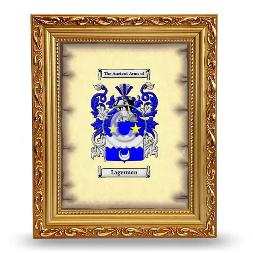 Lagerman Coat of Arms Framed - Gold