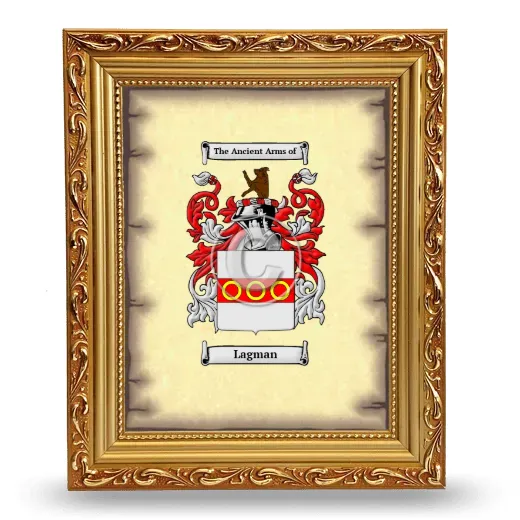 Lagman Coat of Arms Framed - Gold