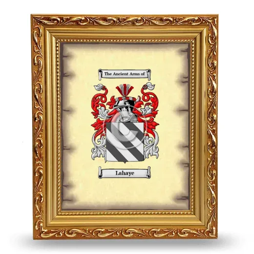 Lahaye Coat of Arms Framed - Gold