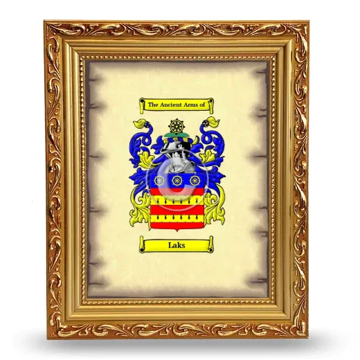 Laks Coat of Arms Framed - Gold