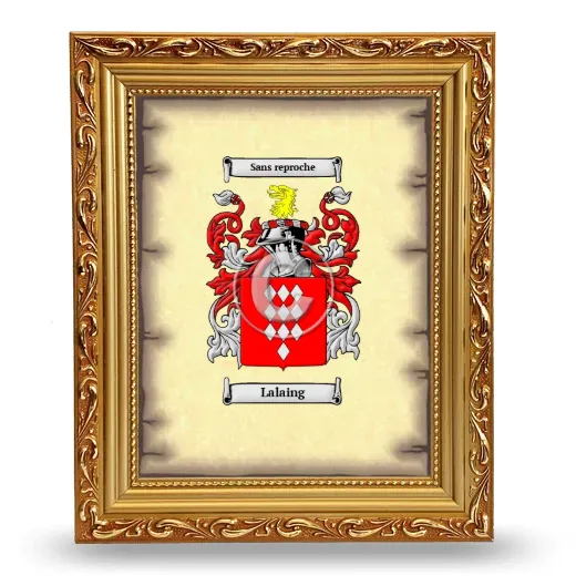 Lalaing Coat of Arms Framed - Gold