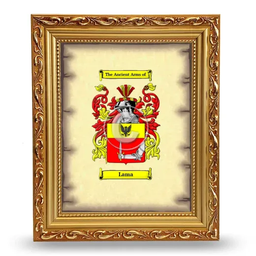 Lama Coat of Arms Framed - Gold