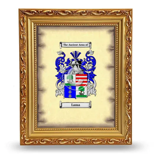 Lama Coat of Arms Framed - Gold