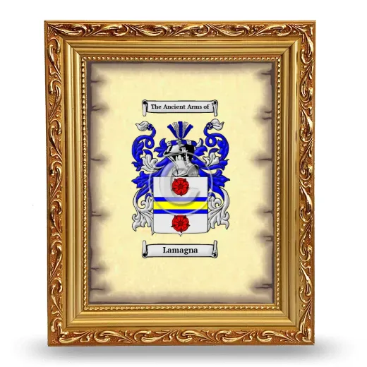Lamagna Coat of Arms Framed - Gold