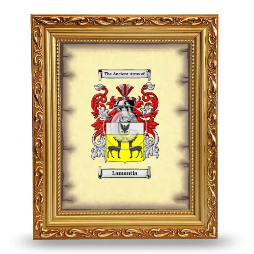 Lamantia Coat of Arms Framed - Gold