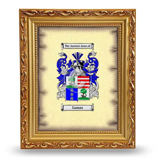 Lamas Coat of Arms Framed - Gold