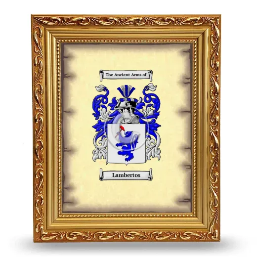 Lambertos Coat of Arms Framed - Gold