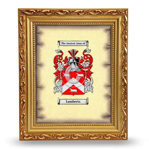 Lamberts Coat of Arms Framed - Gold