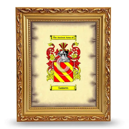 Lamers Coat of Arms Framed - Gold
