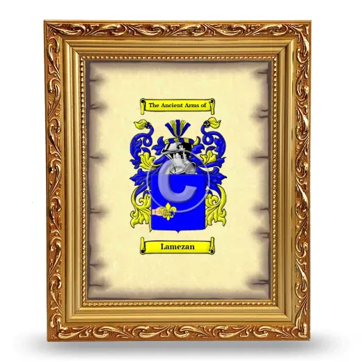 Lamezan Coat of Arms Framed - Gold