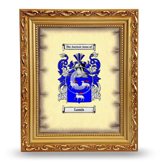 Lamis Coat of Arms Framed - Gold