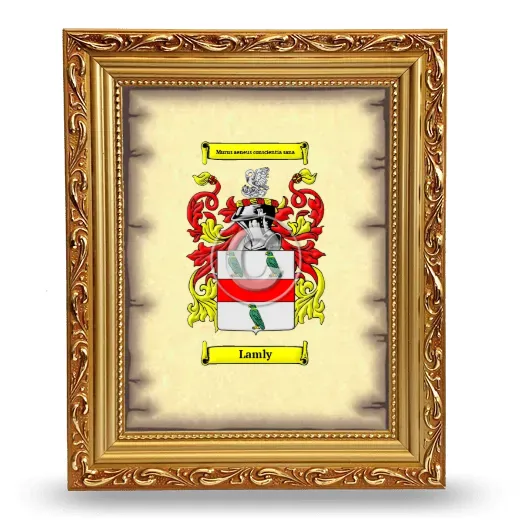 Lamly Coat of Arms Framed - Gold