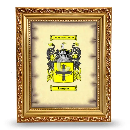 Lampley Coat of Arms Framed - Gold